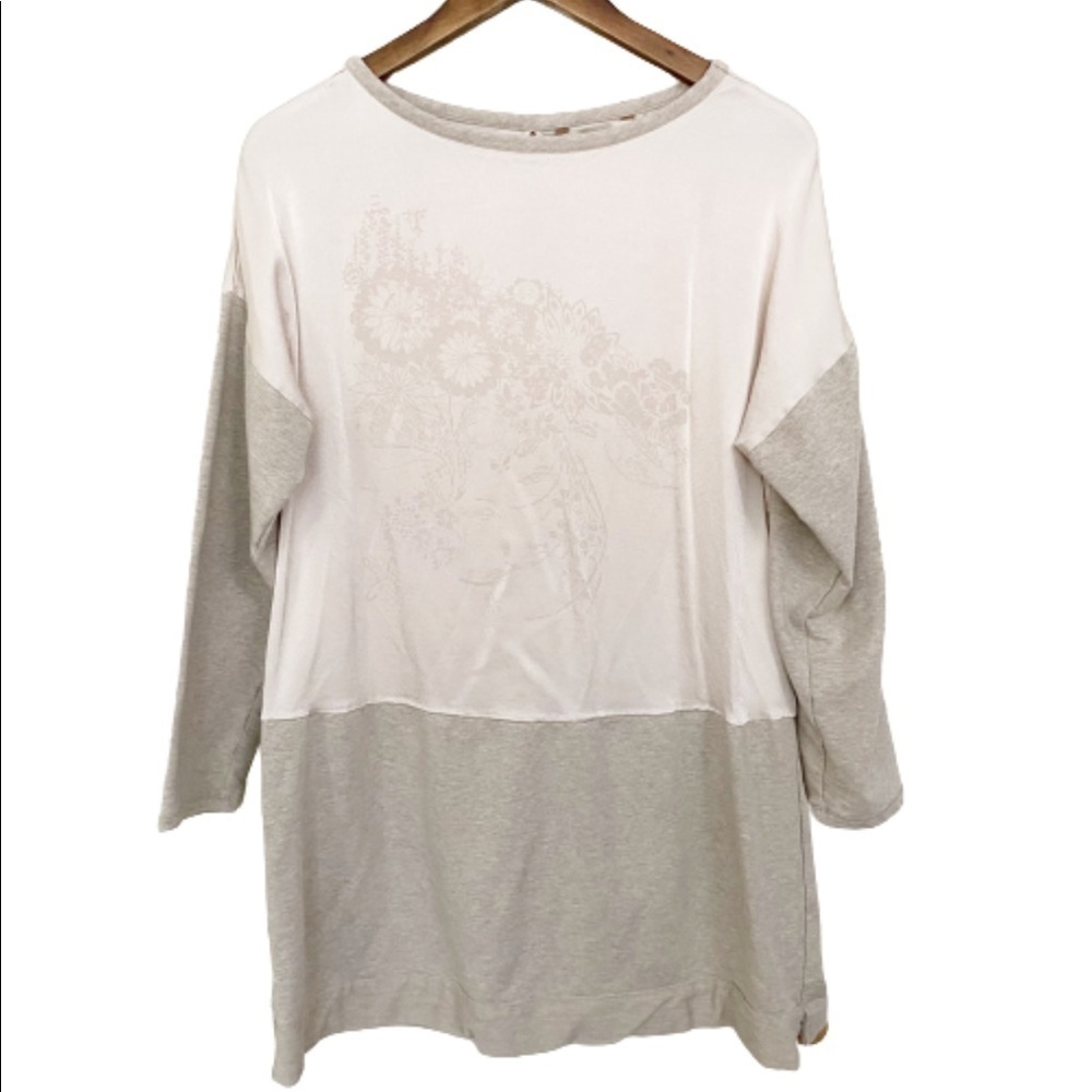 Soft Surroundings Floral Sweatshirt Tunic Blouse